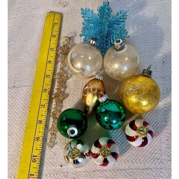Mixed Lot of 11 Vintage Christmas Ornaments Shiny Brights & Others - Picture 4 of 11